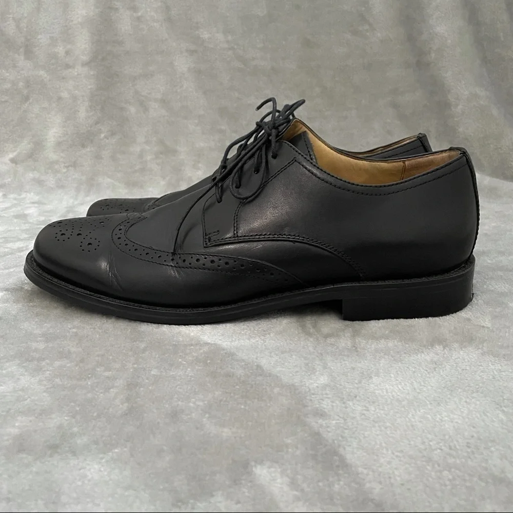 G.H. Bass & Co. Mr. Dylan Black Leather Wingtip Oxford Dress Shoes Men’s 9M